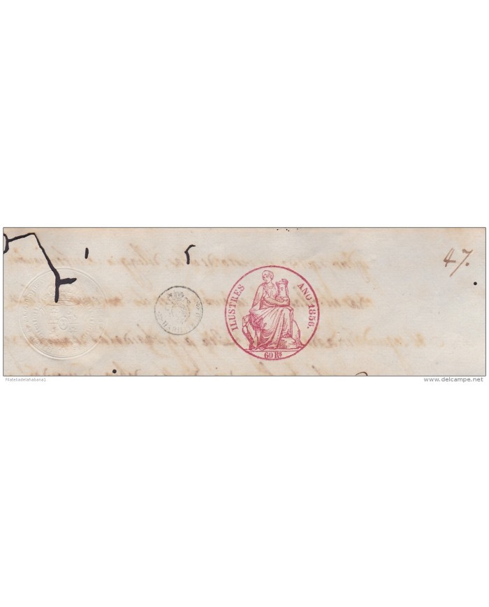 1856-PS-31 SPAIN ESPAÑA REVENUE SEALLED PAPER 1856 PAPEL SELLADO ILUSTRES