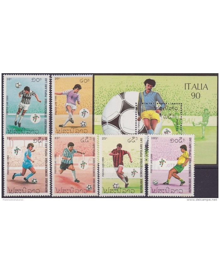F-EX.1973 LAOS. MNH 1990. FOTBALL WORLD CUP ITALY 90. SERIE MUNDIAL DE FUTBOL ITALIA 90.