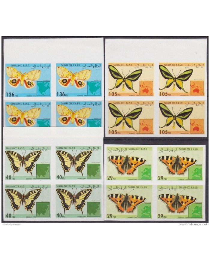 F-EX.2012 SAHARA MNH 1994. IMPERFORATED PROOF. BUTTERFLIES. MARIPOSAS.