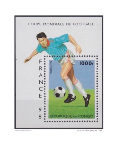 F-EX.2026 CONGO MNH 1996 HF. FOOTBALL WORLD CUP. FRANCE. FRANCIA.
