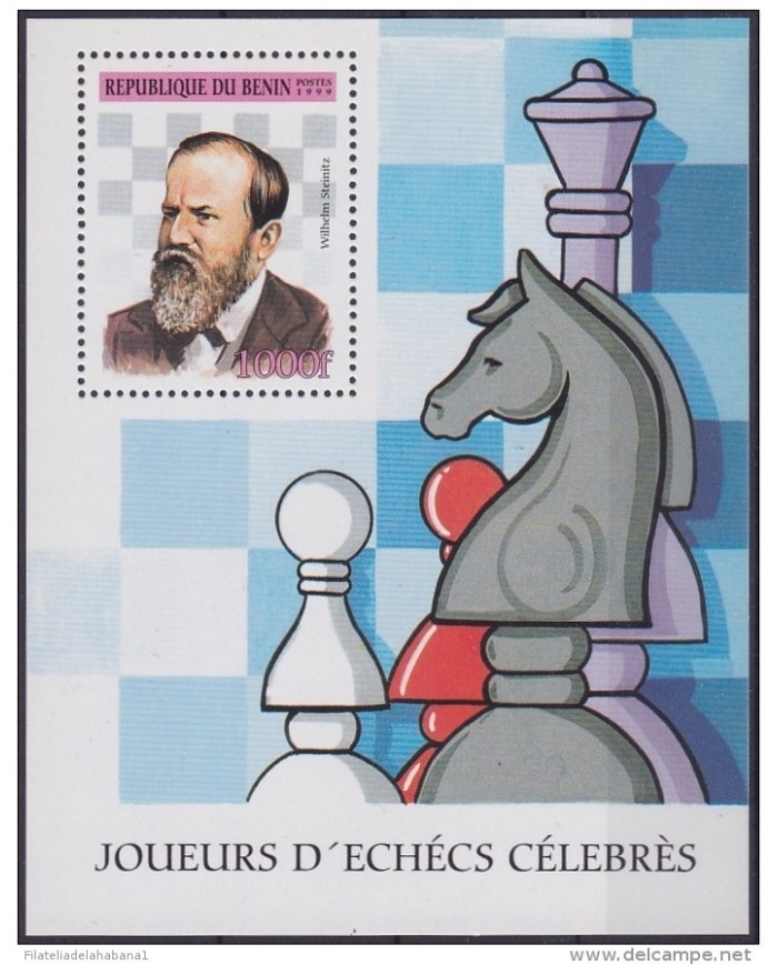F-EX.2037 BENIN MNH 1999 HF. CHESS. AJEDREZ. WILHELM STEINITZ.
