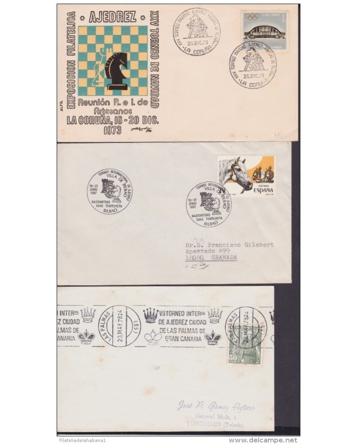 F-EX 1936 ESPAÑA SPAIN. 11 SPECIAL CANCEL CHESS AJEDREZ.