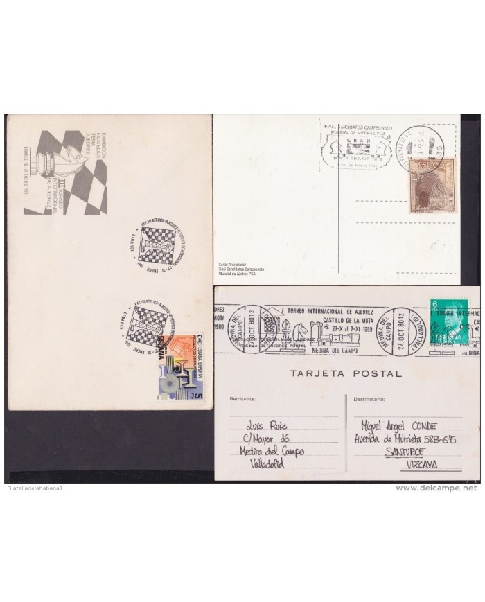 F-EX 1939 ESPAÑA SPAIN. 11 SPECIAL CANCEL CHESS AJEDREZ.