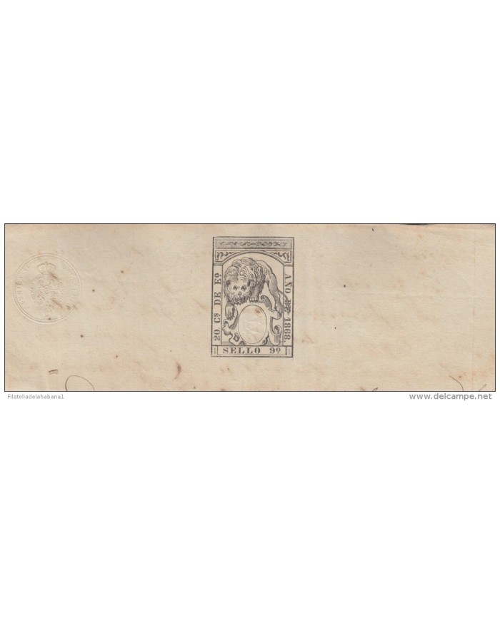 1868-PS-15.  ESPAÑA SPAIN. ISABEL II. SEALLED PAPER .PAPEL SELLADO .SELLO 9no+SELLO DE ABOGADO.