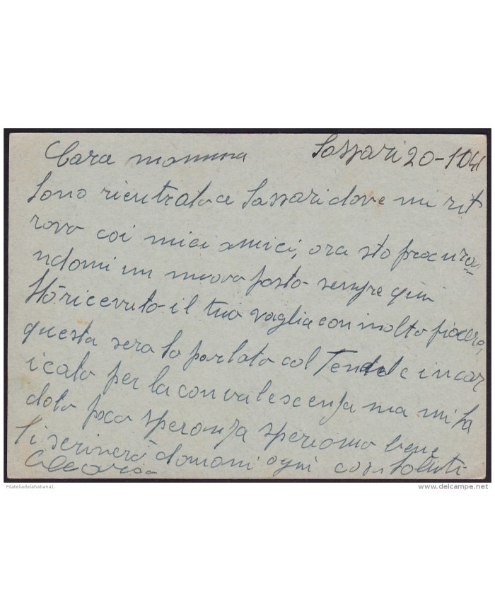 F.EX.2086 ITALY ITALIA MILITAR POST SPECIAL CARD 1941.