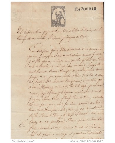 1873-PS-10  ESPAÑA SPAIN. SEALLED PAPER ISABEL II .PAPEL SELLADO .SELLO 11no+SELLO DE ABOGADO ESPAÑA.