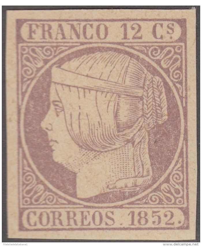 FAC-28 ESPAÑA SPAIN. SEGUI OLD FACSIMILE REPRODUCTION. ISABEL II. 1852 12 &frac14  .