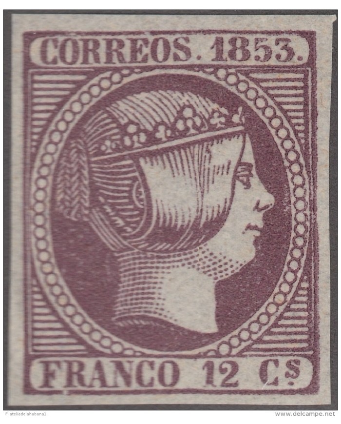FAC-33 ESPAÑA SPAIN. SEGUI OLD FACSIMILE REPRODUCTION. ISABEL II. 1853 12 &frac14 .