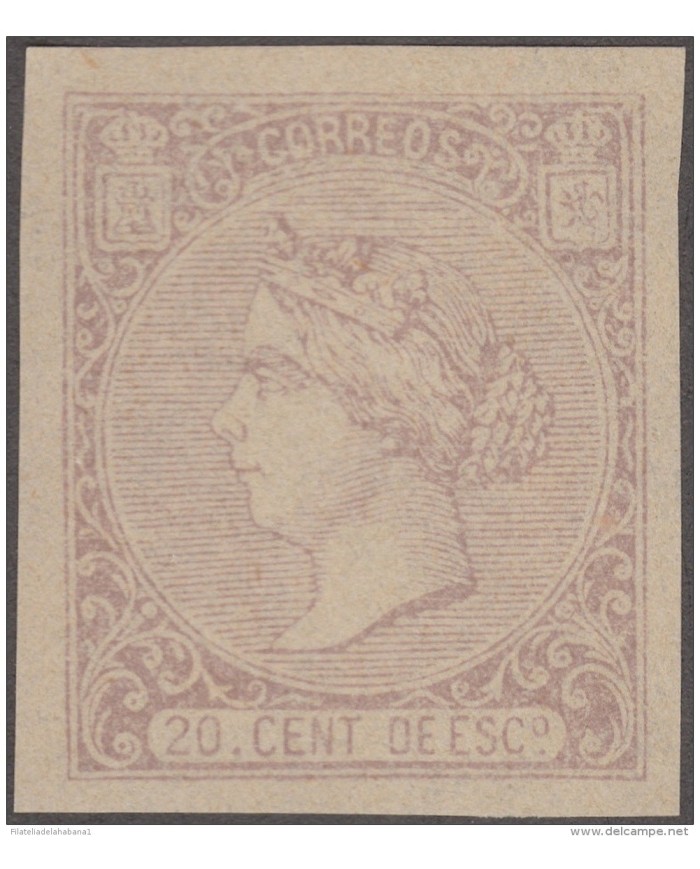FAC-38 ESPAÑA SPAIN. SEGUI OLD FACSIMILE REPRODUCTION. ISABEL II. 1868 2Ocent.