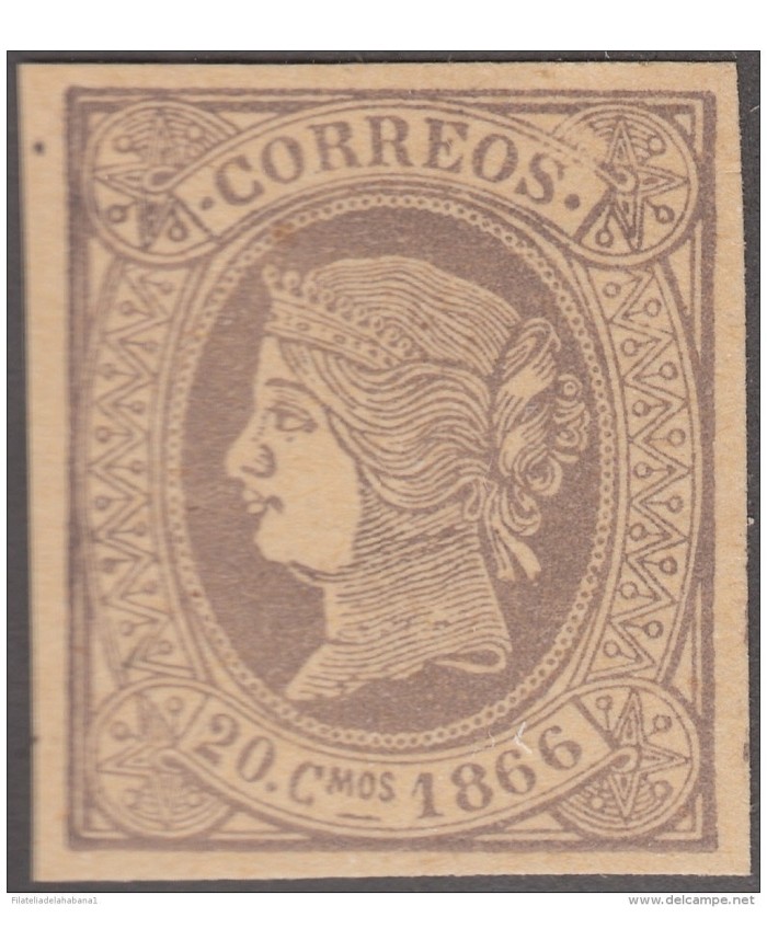 FAC-42 ESPAÑA SPAIN. SEGUI OLD FACSIMILE REPRODUCTION. ISABEL II. 1866 5c.