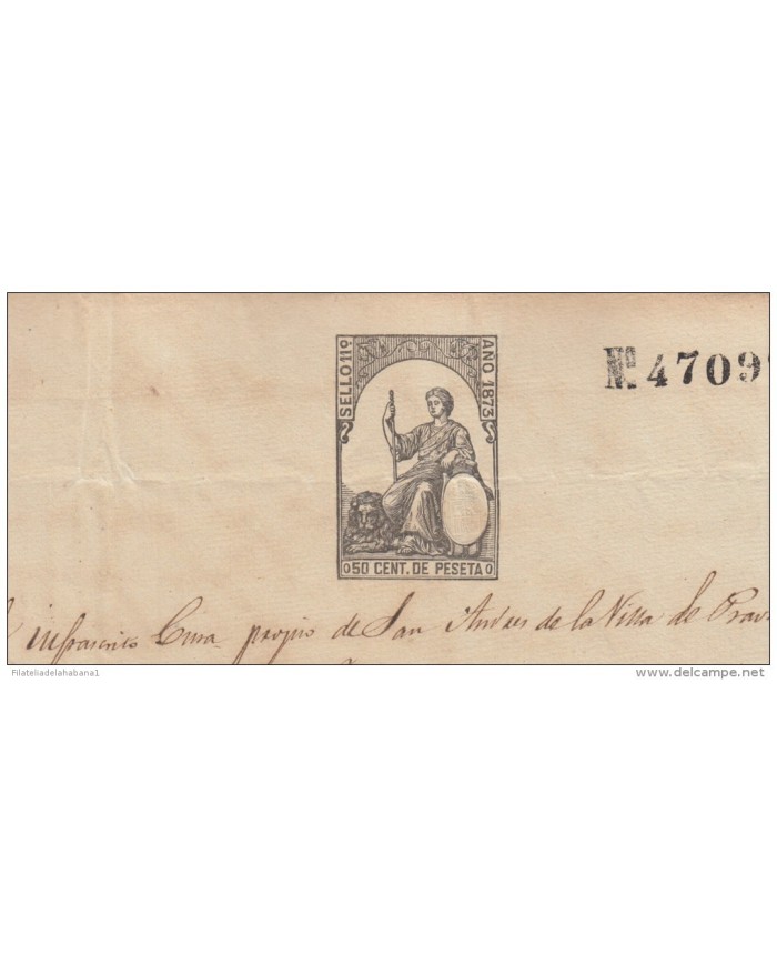 1873-PS-10  ESPAÑA SPAIN. SEALLED PAPER ISABEL II .PAPEL SELLADO .SELLO 11no+SELLO DE ABOGADO ESPAÑA.