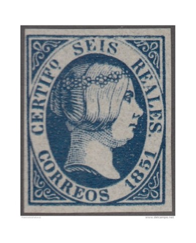 FAC-5 ESPAÑA SPAIN. SEGUI OLD FACSIMILE REPRODUCTION. ISABEL II. 1851. 6r.