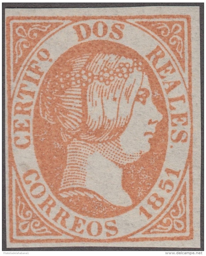 FAC-8 ESPAÑA SPAIN. SEGUI OLD FACSIMILE REPRODUCTION. ISABEL II. 1851 2r.