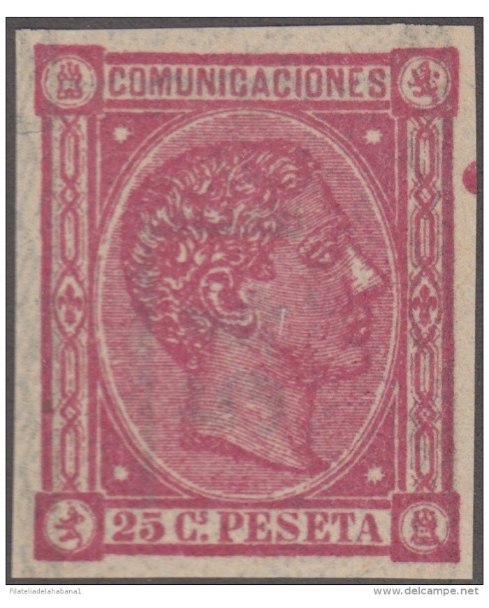 FAC-58 ESPAÑA SPAIN. SEGUI OLD FACSIMILE REPRODUCTION. ALFONSO XII. 1876. 25c.