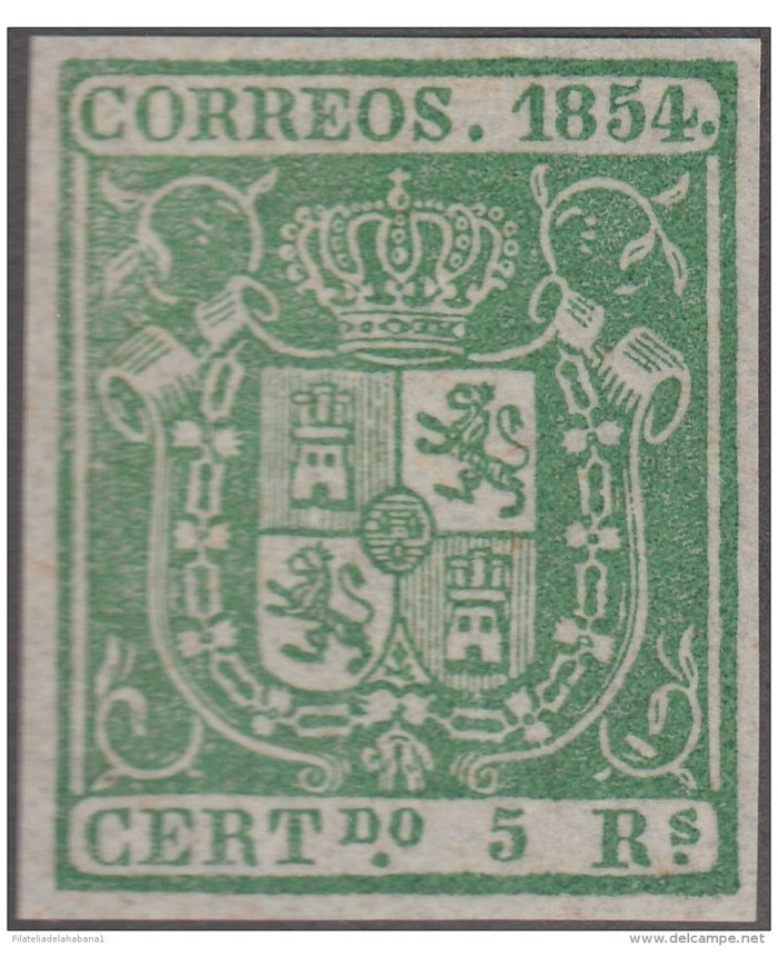 FAC-59 ESPAÑA SPAIN. SEGUI OLD FACSIMILE REPRODUCTION. ISABEL II. 1854 5r.