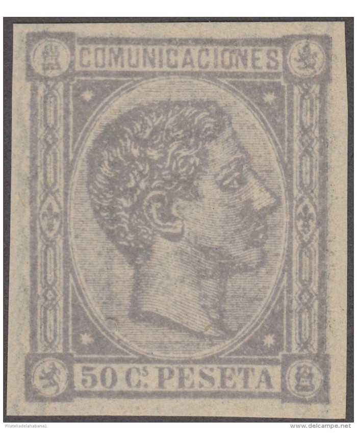 FAC-64 ESPAÑA SPAIN. SEGUI OLD FACSIMILE REPRODUCTION. ALFONSO XII. 1876 50c.