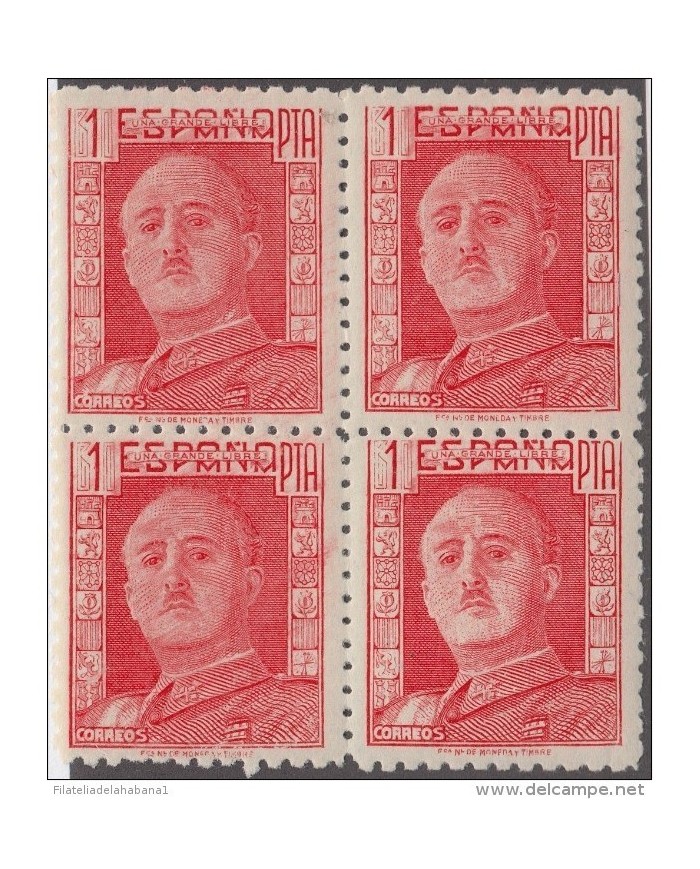 FAC-56 ESPAÑA SPAIN SEGUI OLD FACSIMILE REPRODUCTION FRANCISCO FRANCO BLOCK 4.