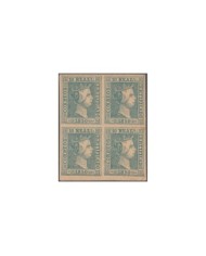FAC-80 ESPAÑA SPAIN. SEGUI OLD FACSIMILE REPRODUCTION. ISABEL II. 1850 10r BLOCK 4.