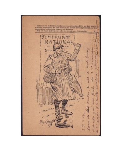 F-EX.2105 FRANCE FRANCIA WWI 1918. ILLUSTRATED SPECIAL FRANCHISE MILITAIRE POSTCARD. SECTOR 197.