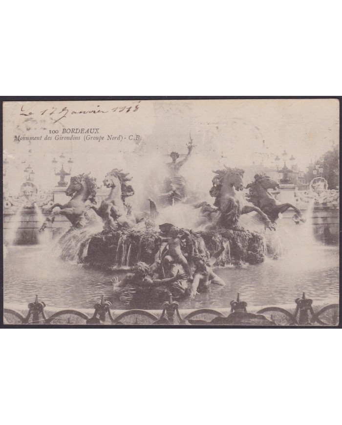 F-EX.3057 FRANCE FRANCIA WWI 1918 REGIMENT DE INFANTERIE BORDEAUX FRANCHISE MILITAIRE.