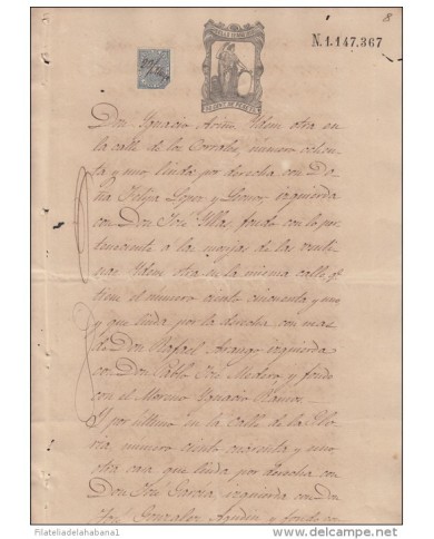 1874-PS-12  ESPAÑA SPAIN. SEALLED PAPER ISABEL II .PAPEL SELLADO .SELLO  11no  ESPAÑA.