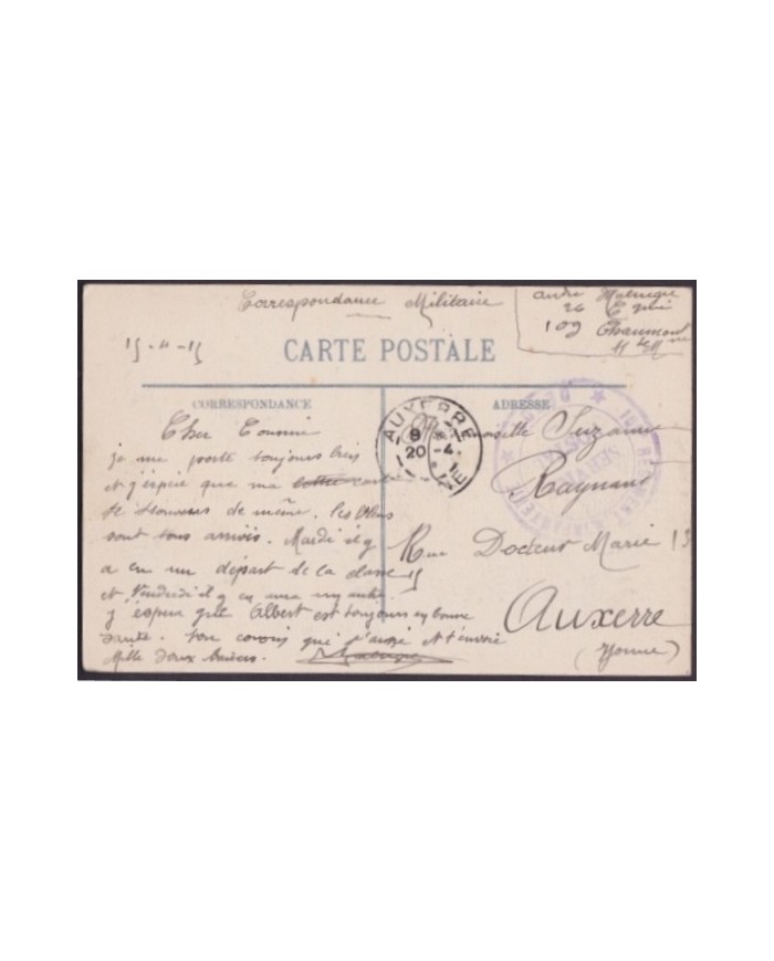 F-EX3128 FRANCE FRANCIA WWI. 10 REGIMENT DE INFANTERIE SERVICE POSTAL  FRANCHISE MILITAIRE. CHAUMONT.
