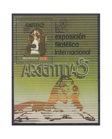 F-EX3295 NICARAGUA MNH SHEET PERROS DOG 1983. EXPO FILATELICA INTERNACIONAL.