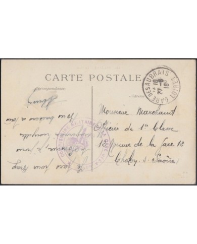 F-EX3225 FRANCE FRANCIA 1916 WWI MILITAR FREEPOST COMMISSAIRE MILITAIRE DE LA GARE DESAUBRAIS. LOIRET.