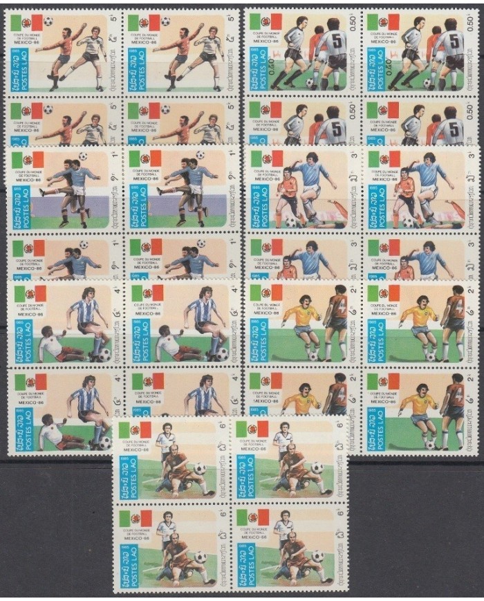 F-EX3357 LAO LAOS 1985 MNH WORLD SOCCER CUP MEXICO. COPA MUNDIAL DE FUTBOL. BLOCK 4.