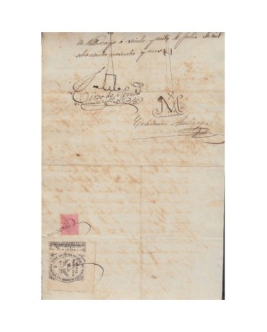 E5054 SPAIN ESPAÑA. REVENUE COLEGIO NOTARIAL BURGOS. 1891. LETRA G. 3 PTAS.