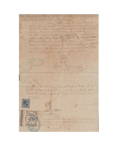 E5057 SPAIN ESPAÑA. REVENUE COLEGIO NOTARIAL BURGOS. 1886. LETRA I. 3 PTAS.