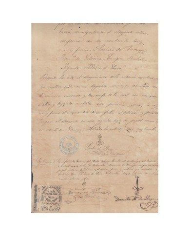 E5064 SPAIN ESPAÑA. REVENUE COLEGIO NOTARIAL BURGOS. 1882. LETRA T. 3 PTAS.