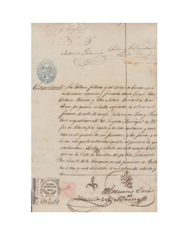 E5065 SPAIN ESPAÑA. REVENUE COLEGIO NOTARIAL BURGOS. 1882. LETRA U. 3 PTAS.