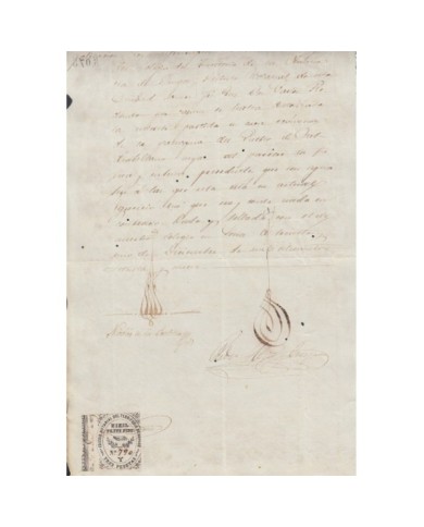 E5067 SPAIN ESPAÑA. REVENUE COLEGIO NOTARIAL BURGOS. 1879. LETRA Y. 3 PTAS.