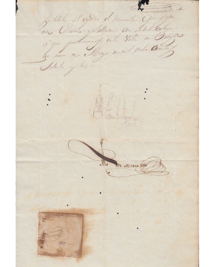 E5070 SPAIN ESPAÑA. REVENUE COLEGIO NOTARIAL LA CORUÑA. 1873. LETRA B. 12 R.