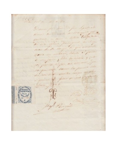 E5097 SPAIN ESPAÑA. REVENUE COLEGIO NOTARIAL GRANADA. 1872. LETRA J. 12 R.