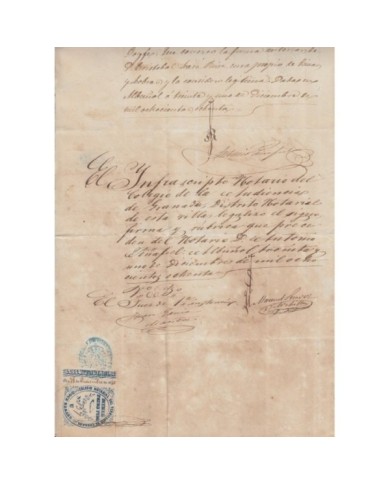 E5098 SPAIN ESPAÑA. REVENUE COLEGIO NOTARIAL GRANADA. 1880. LETRA U. 12 R.