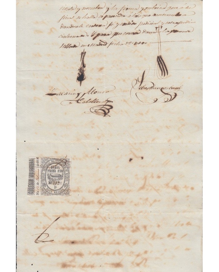 E5104 SPAIN ESPAÑA. REVENUE COLEGIO NOTARIAL MADRID. 1866. LETRA D. 12 R.
