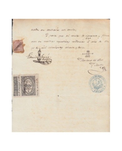 E5105 SPAIN ESPAÑA. REVENUE COLEGIO NOTARIAL MADRID. 1882. LETRA H. 3 PTAS.