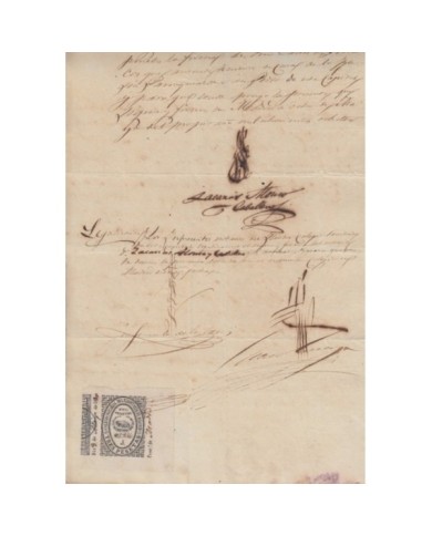 E5106 SPAIN ESPAÑA. REVENUE COLEGIO NOTARIAL MADRID. 1880. LETRA J. 3 PTAS.
