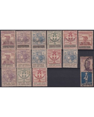 F-EX16576 ITALY SEMIPOSTAL FRANCHICE REVENUE LIBRARY WAR WORK ALL DIFFERENT