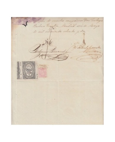 E5109 SPAIN ESPAÑA. REVENUE COLEGIO NOTARIAL MADRID. 1882. LETRA Q. 3 PTAS.