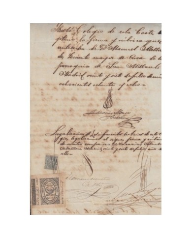 E5114 SPAIN ESPAÑA. REVENUE COLEGIO NOTARIAL MADRID. 1868. SERIE 4. 3 PTAS.