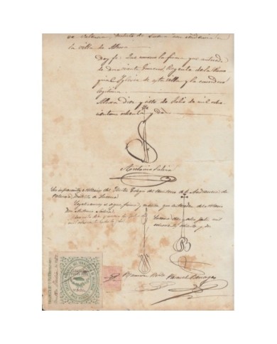 E5115 SPAIN ESPAÑA. REVENUE COLEGIO NOTARIAL VALENCIA. 1882. 12 R.