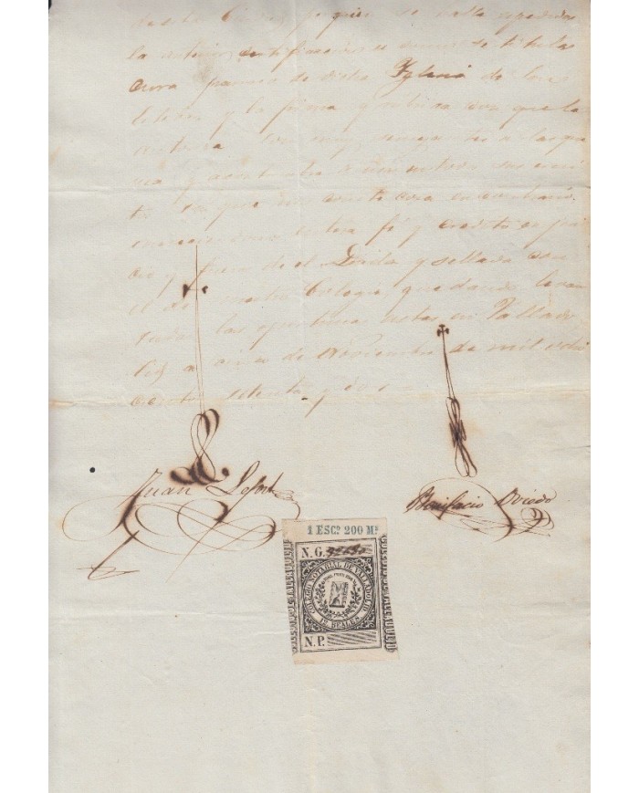 E5120 SPAIN ESPAÑA. REVENUE COLEGIO NOTARIAL VALLADOLID. 1872. 12 R.