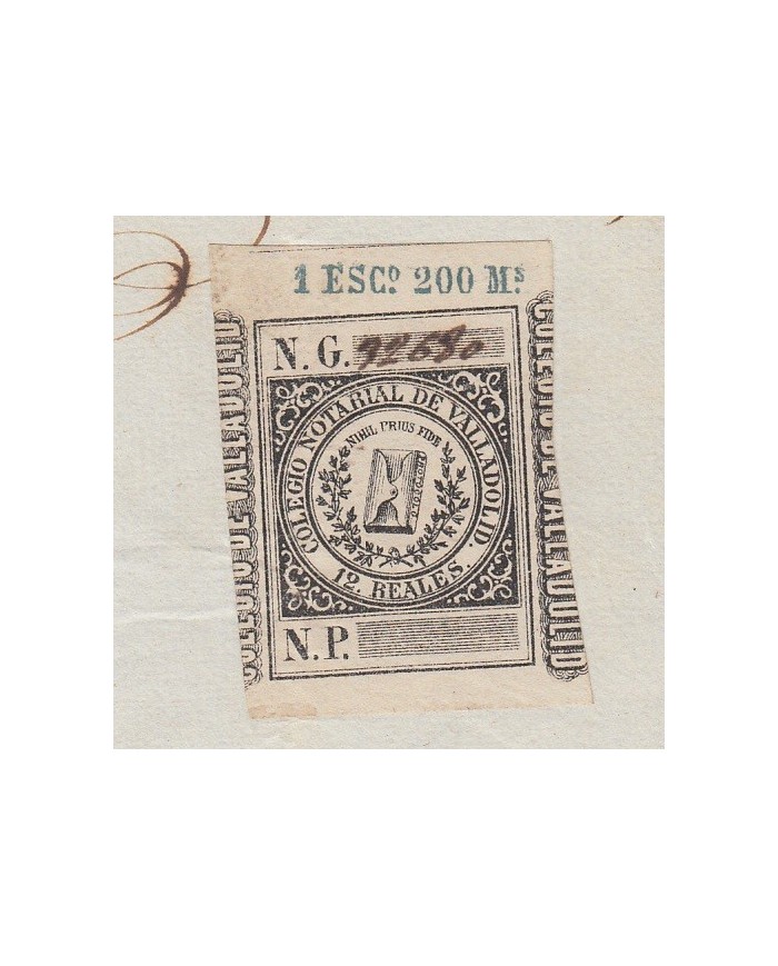 E5120 SPAIN ESPAÑA. REVENUE COLEGIO NOTARIAL VALLADOLID. 1872. 12 R.