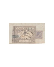 E5121 SPAIN ESPAÑA. REVENUE COLEGIO NOTARIAL VALLADOLID. 1896. SERIE 5. 3 PTAS.