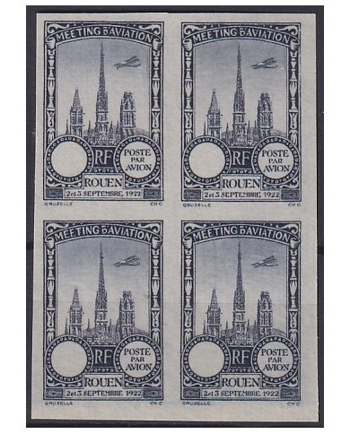 F-EX18838 FRANCE CINDERELLA 1922 ROUEN AVIATION MEETING BLOCK 4 IMPERF.