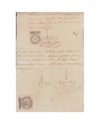 E5125 SPAIN ESPAÑA. REVENUE COLEGIO NOTARIAL LAS BALEARES. 1881. 12 R.