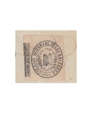 E5123 SPAIN ESPAÑA. REVENUE COLEGIO NOTARIAL ZARAGOZA. 1882. SERIE 2. 3 PTAS.